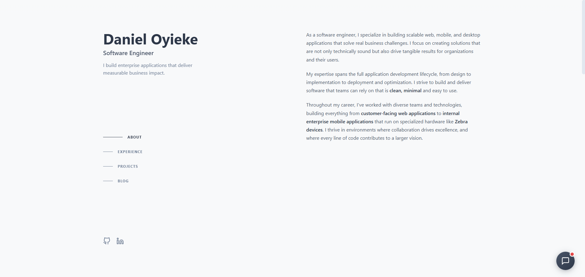 Portfolio website design