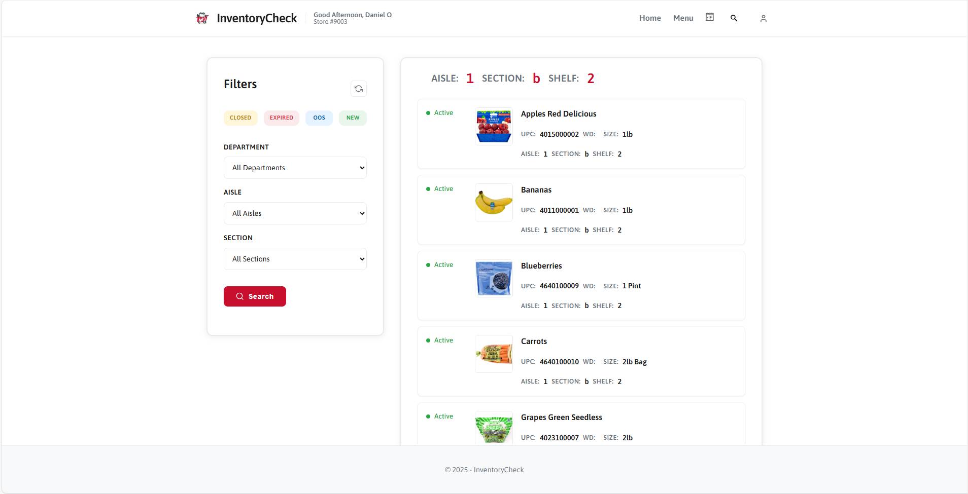 Warehouse inventory management